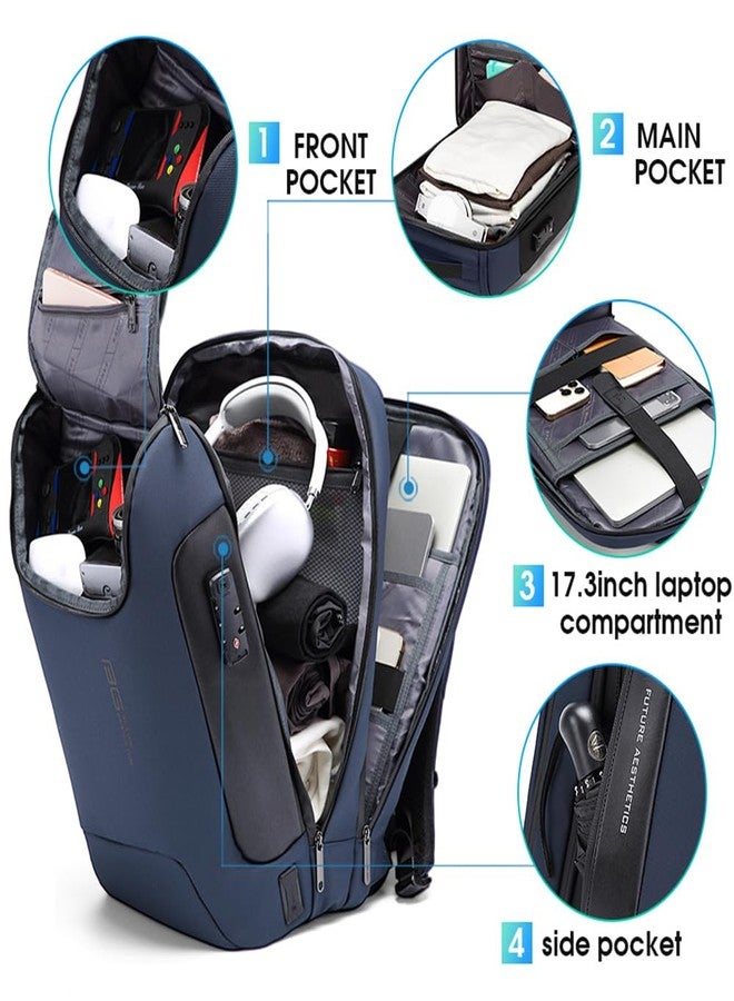 بانجي حقيبة ظهر رجالية أنيقة من بانج، مثالية للعمل، وحقائب ظهر للكمبيوتر المحمول حتى 17.3 بوصة، مزودة بقفل مضاد للسرقة، وحقيبة ظهر للسفر مع منفذ شحن USB. - Image 2